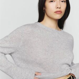 Reformation Cashmere Boyfriend Sweater in Light Gray